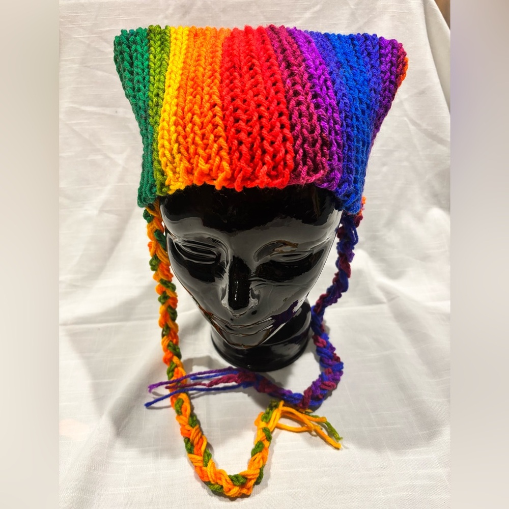 Handmade pride crochet hat